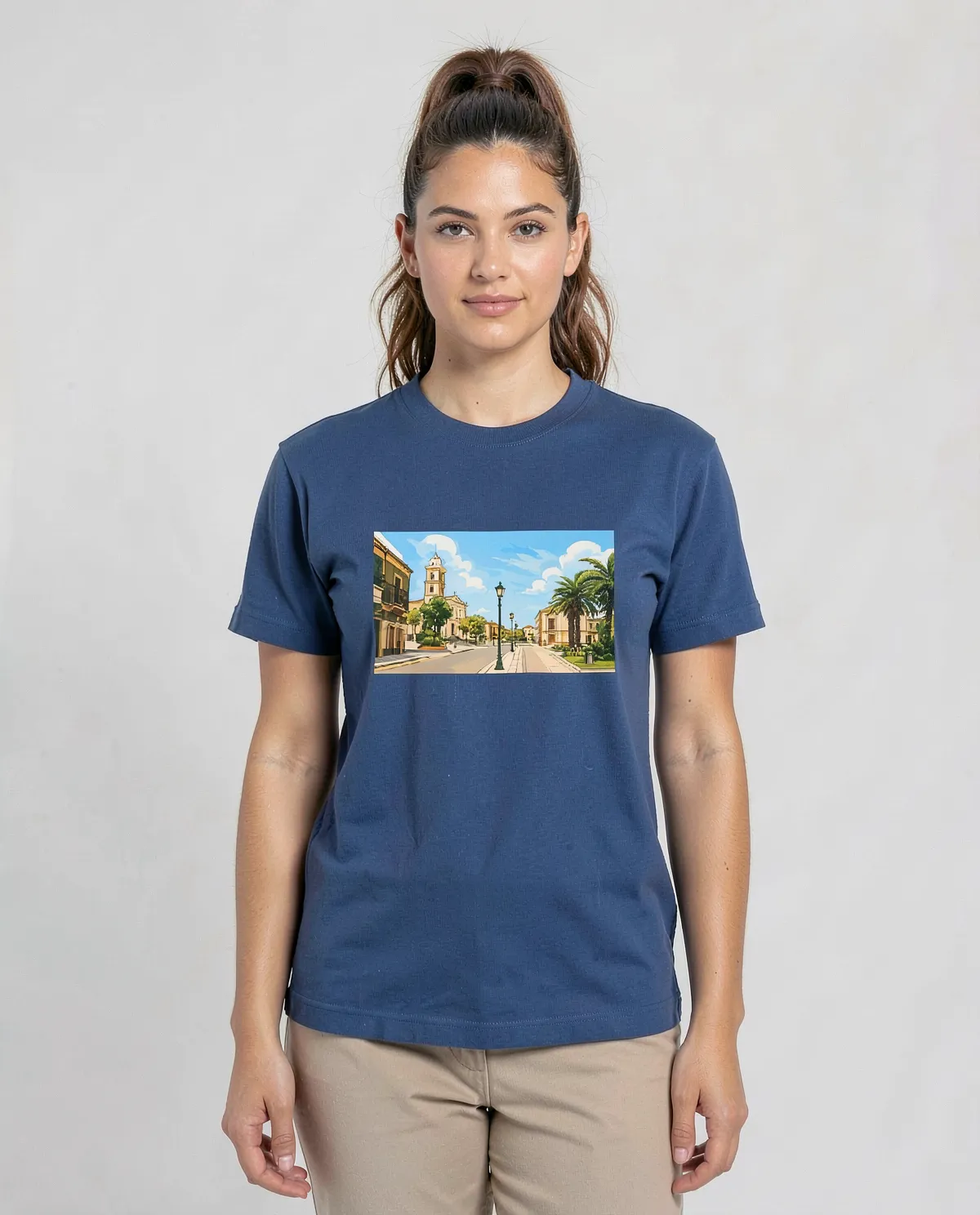Blue T-Shirt Featuring Vibrant Graphic Print