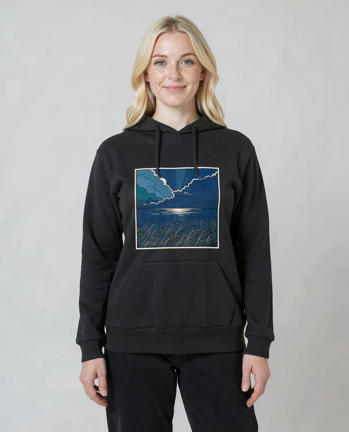 Black Premium Sweatshirt – Brushed Organic Cotton Comfort 0
