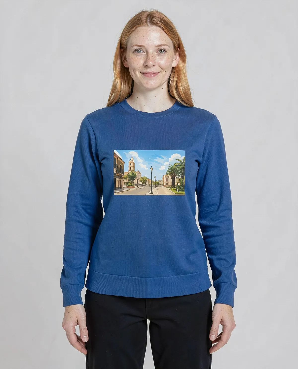 Blue Brushed Organic Cotton Sweatshirt 0