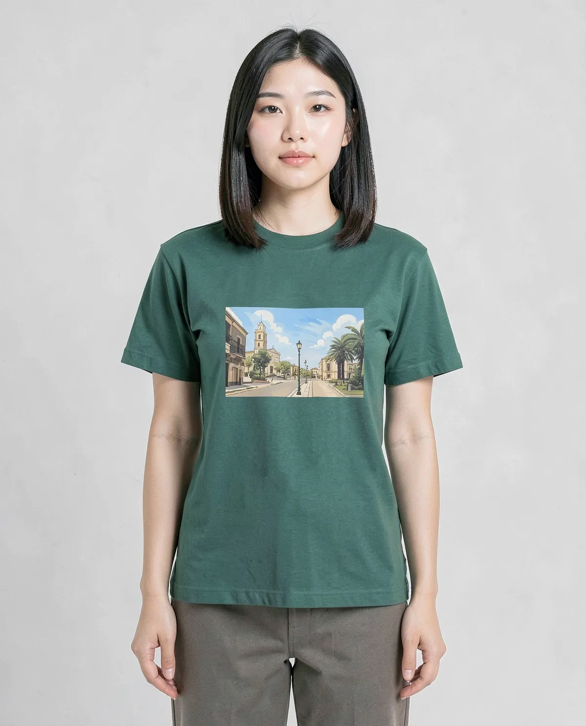 Green T-Shirt with Unique Graphic Design