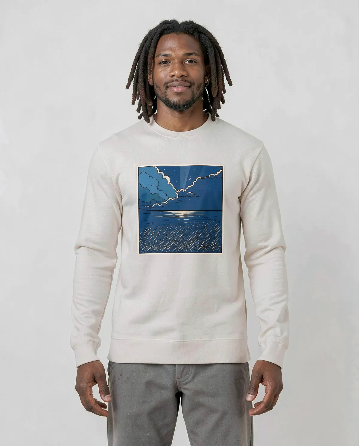 Cream Unisex Sweatshirt – Modern Organic Cotton Comfort 0