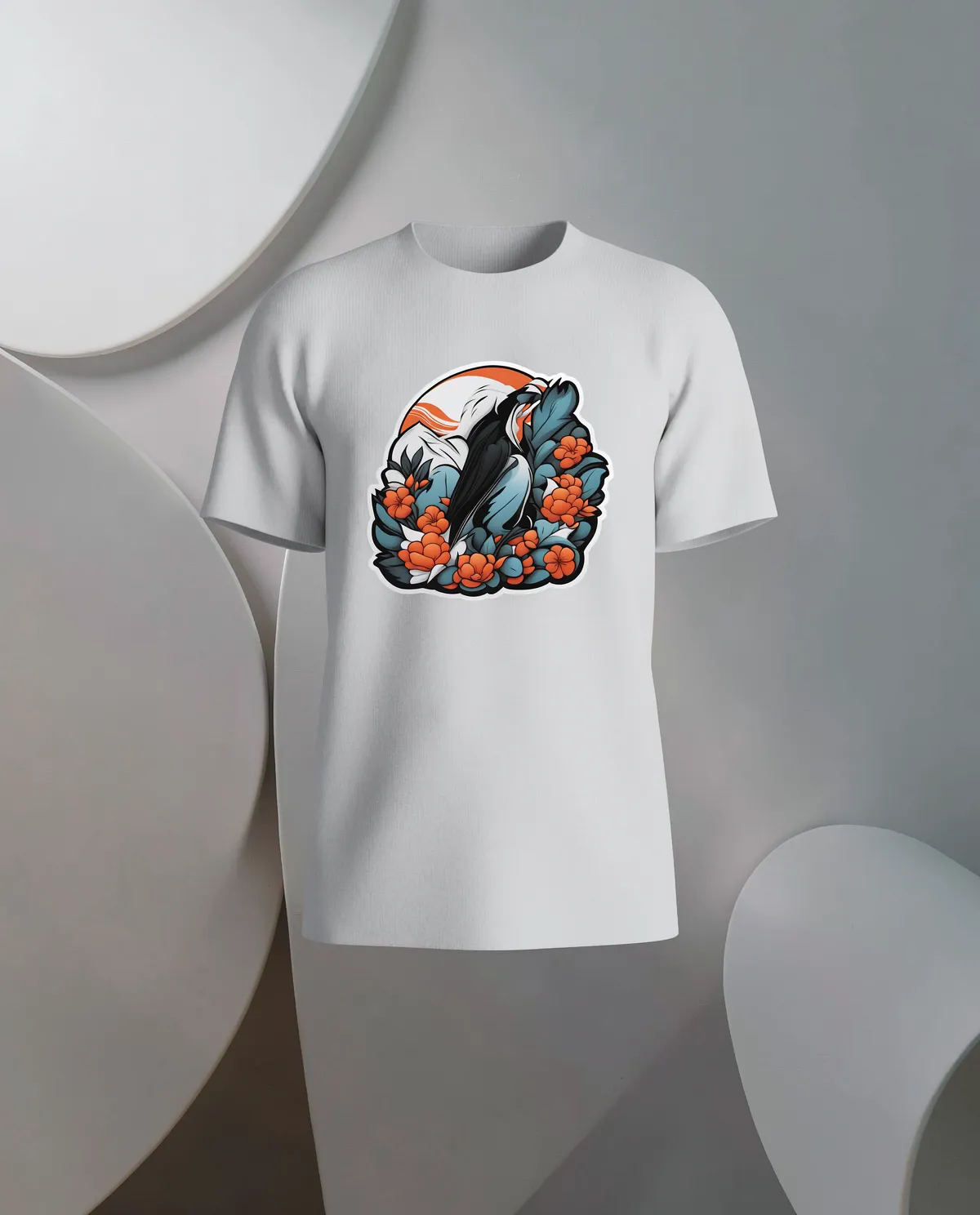 Organic White T-Shirt with Custom Print 59