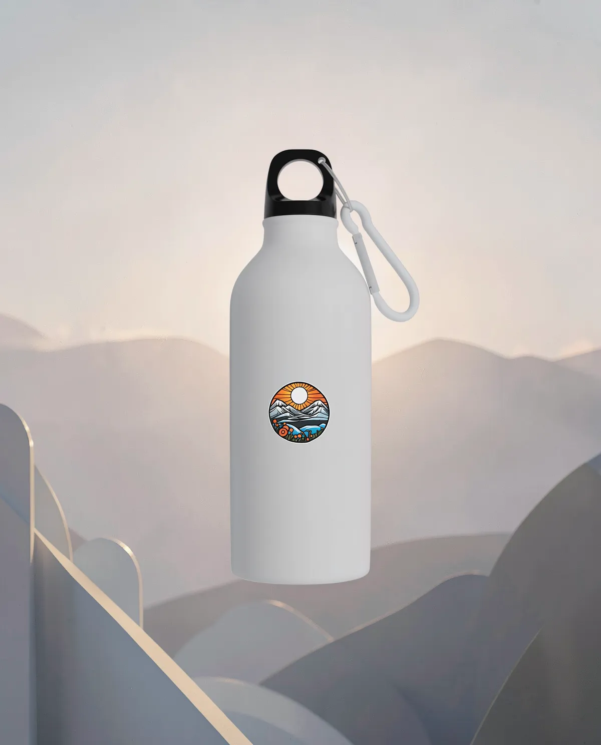 Eco‑Recycled Aluminum Water Bottle with Carabiner Clip 59