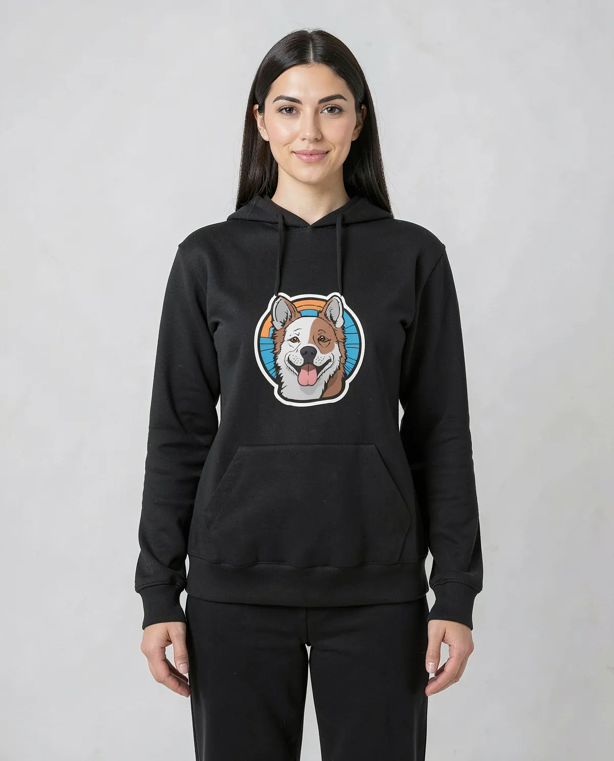 Black Unisex Sweatshirt – 100% Cotton, Set-In Sleeves 0