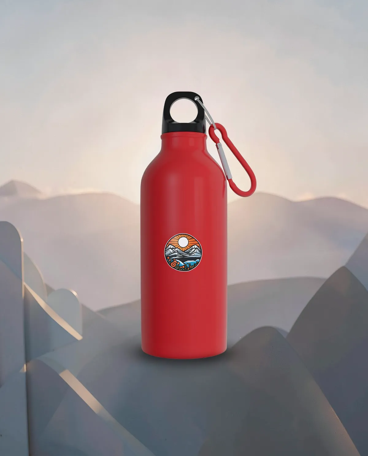 Eco-Friendly Recycled Aluminum Water Bottle with Carabiner 59