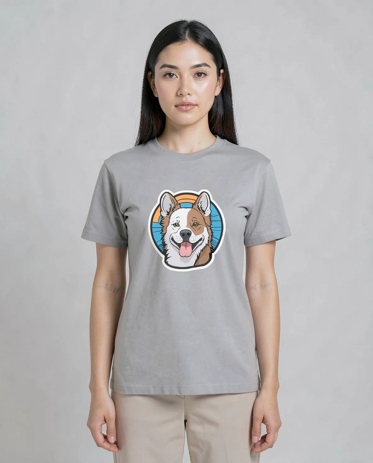 Grey T-Shirt featuring Bold Abstract Design 0