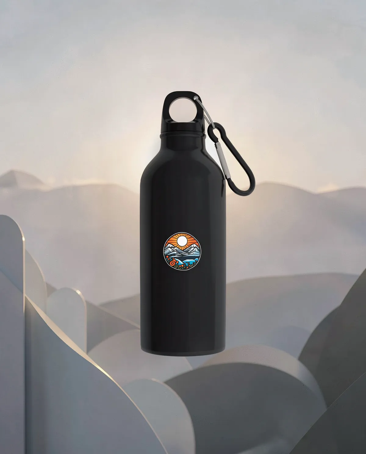 Water Bottle Recycled Aluminum with Carabiner 59