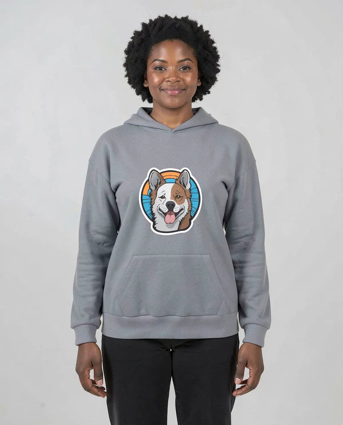 Grey Sweatshirt with Brushed Organic Cotton Comfort 0