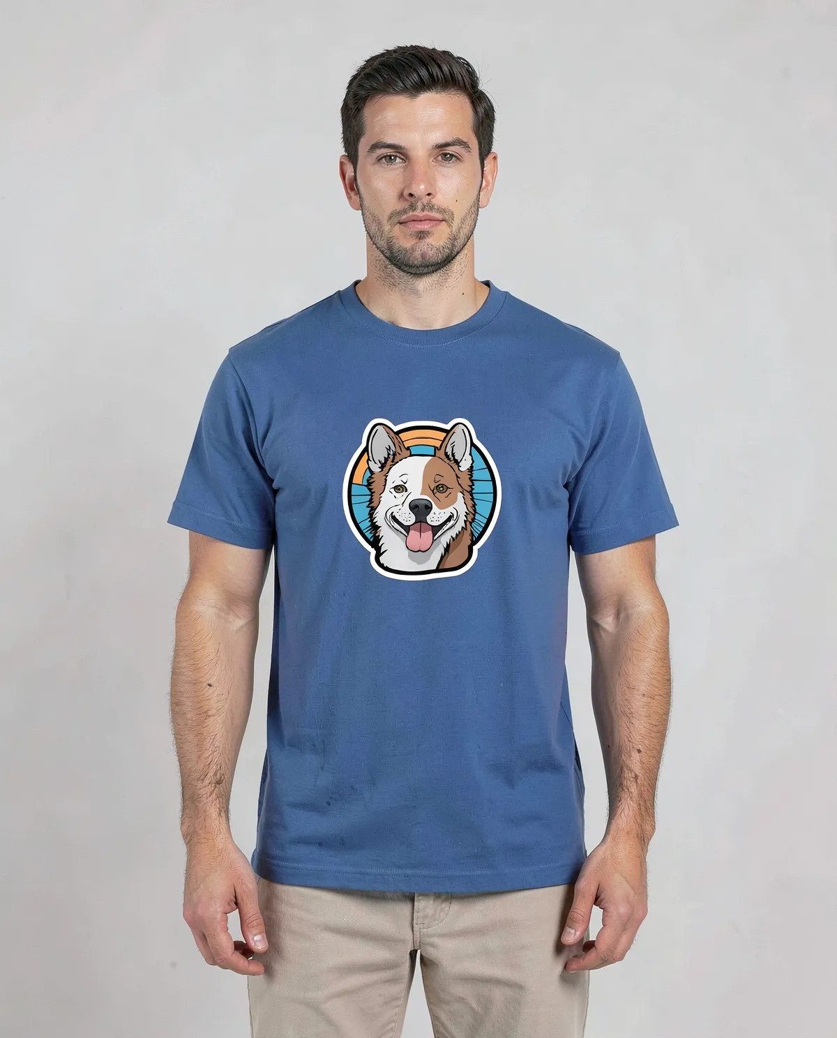 Blue T-Shirt with Bold Graphic 0