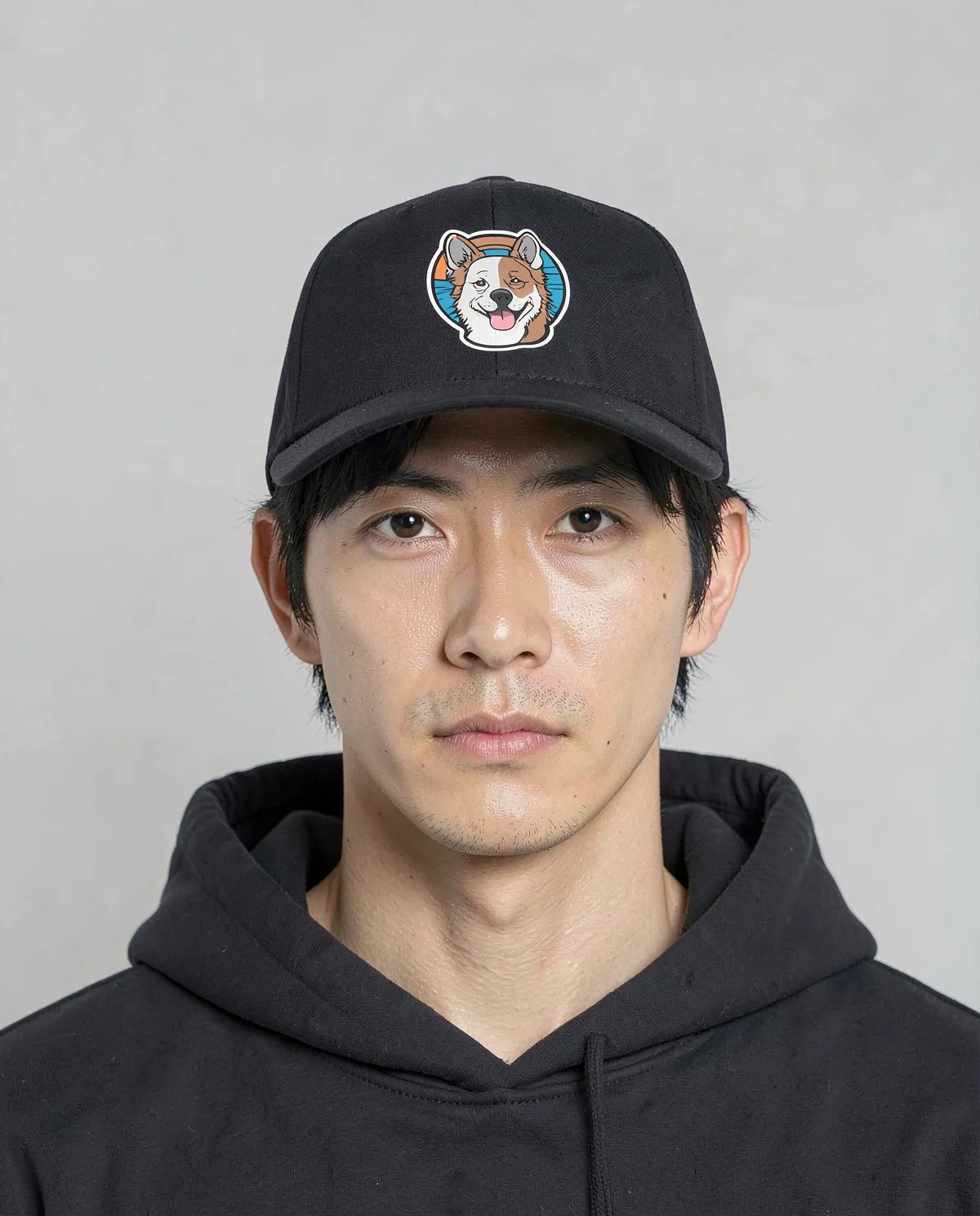 Black Cotton Cap with Velcro Closure 0