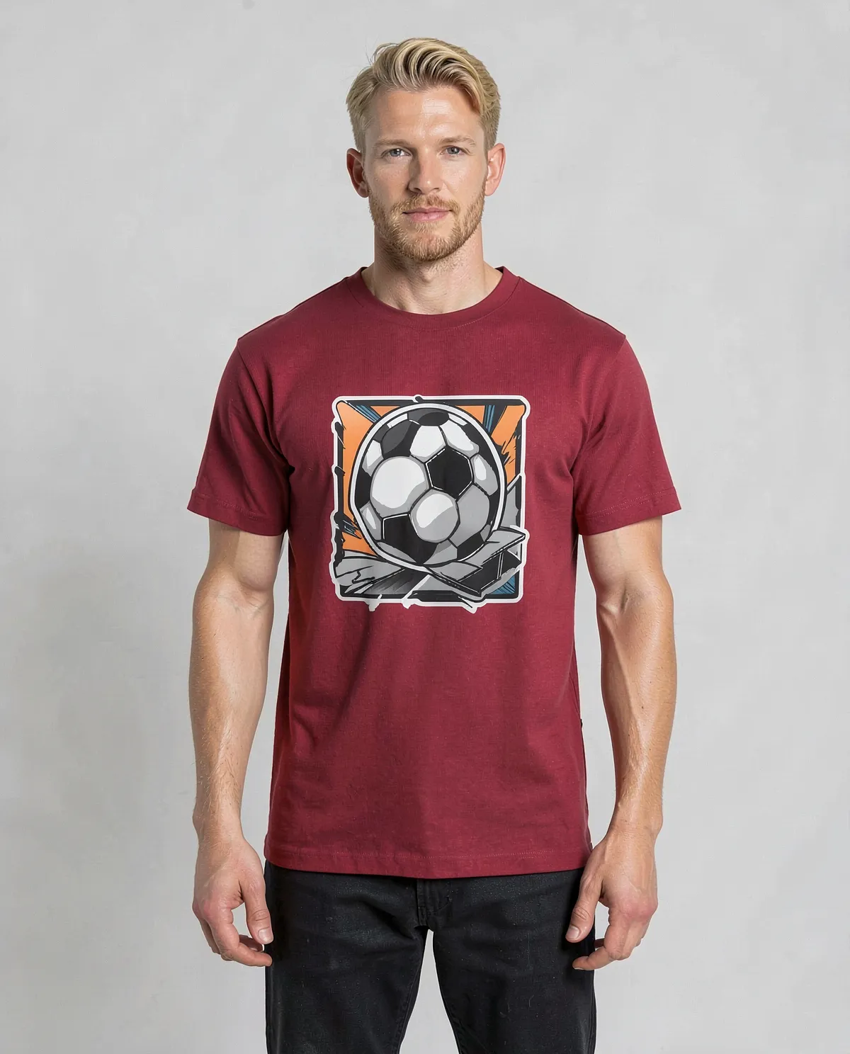 Red T-Shirt with Bold Graphic Print 0