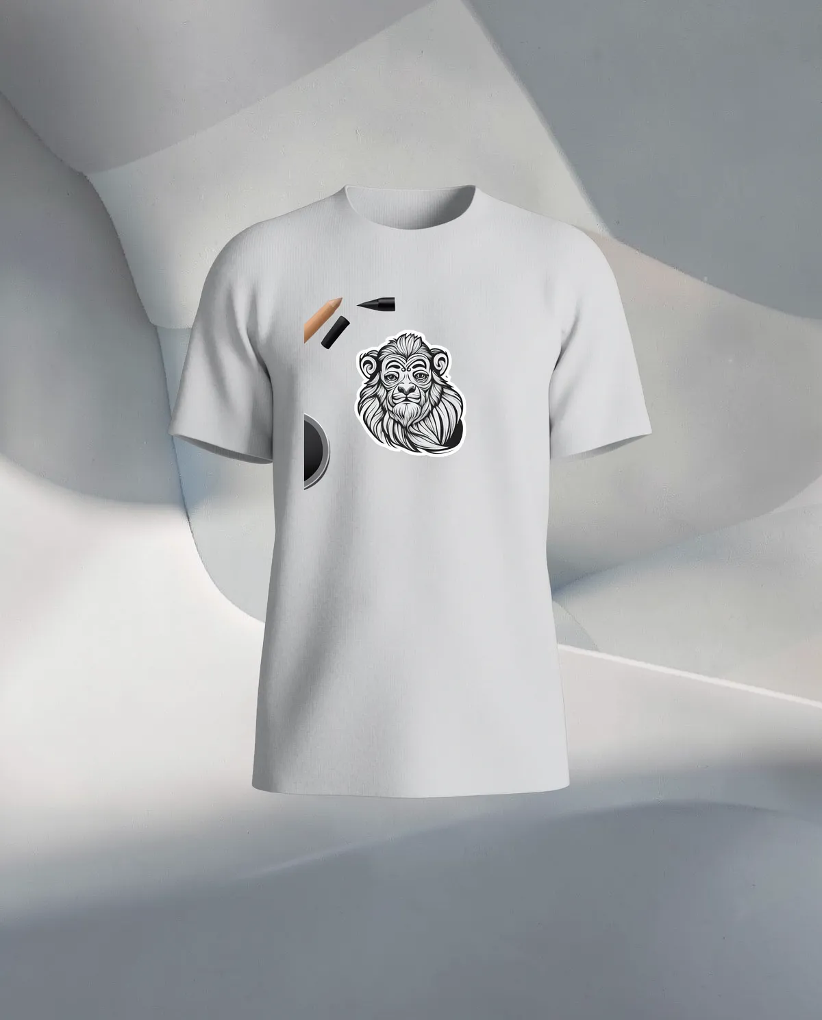 White T-Shirt Custom Print Ready 59