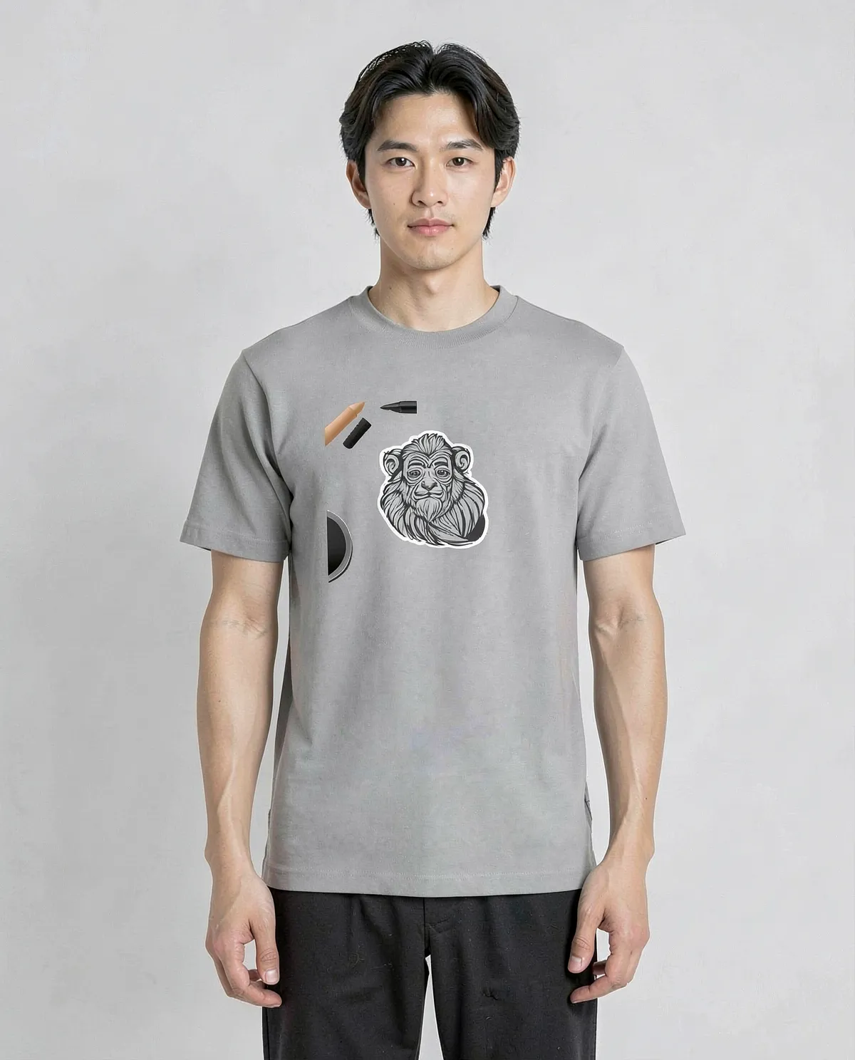 Grey Organic Cotton T-Shirt, Modern Fit