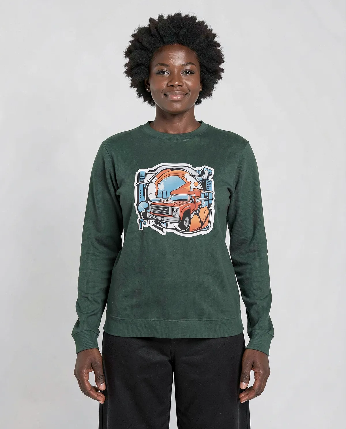 Green Organic Recycled Brushed Sweatshirt