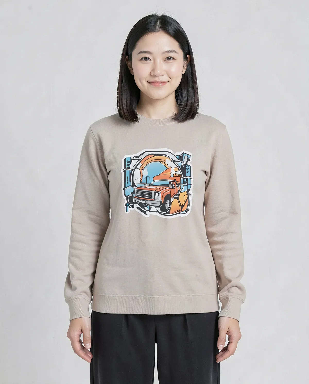 Cream Brushed Organic Sweatshirt