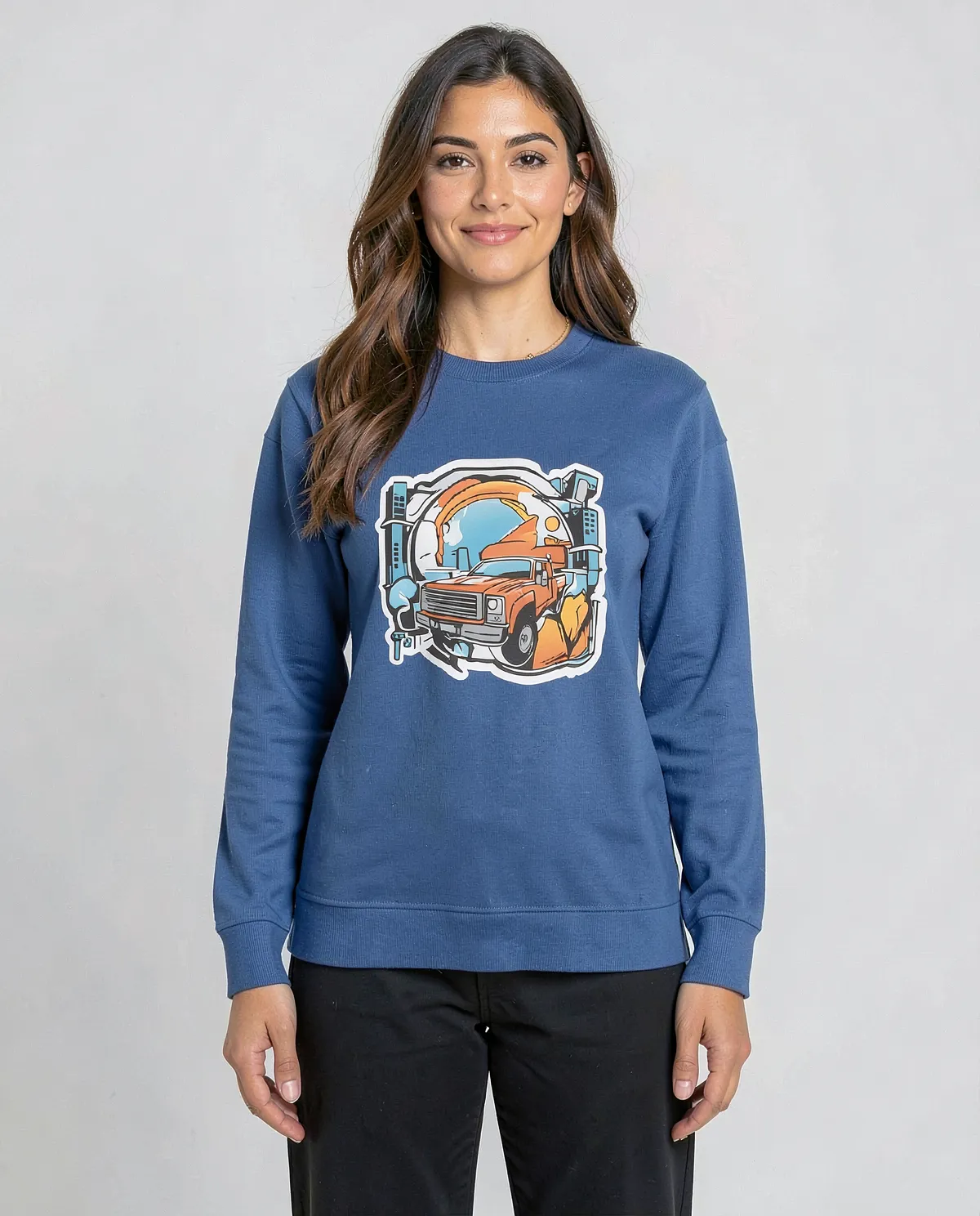 Blue Unisex 100% Cotton Sweatshirt