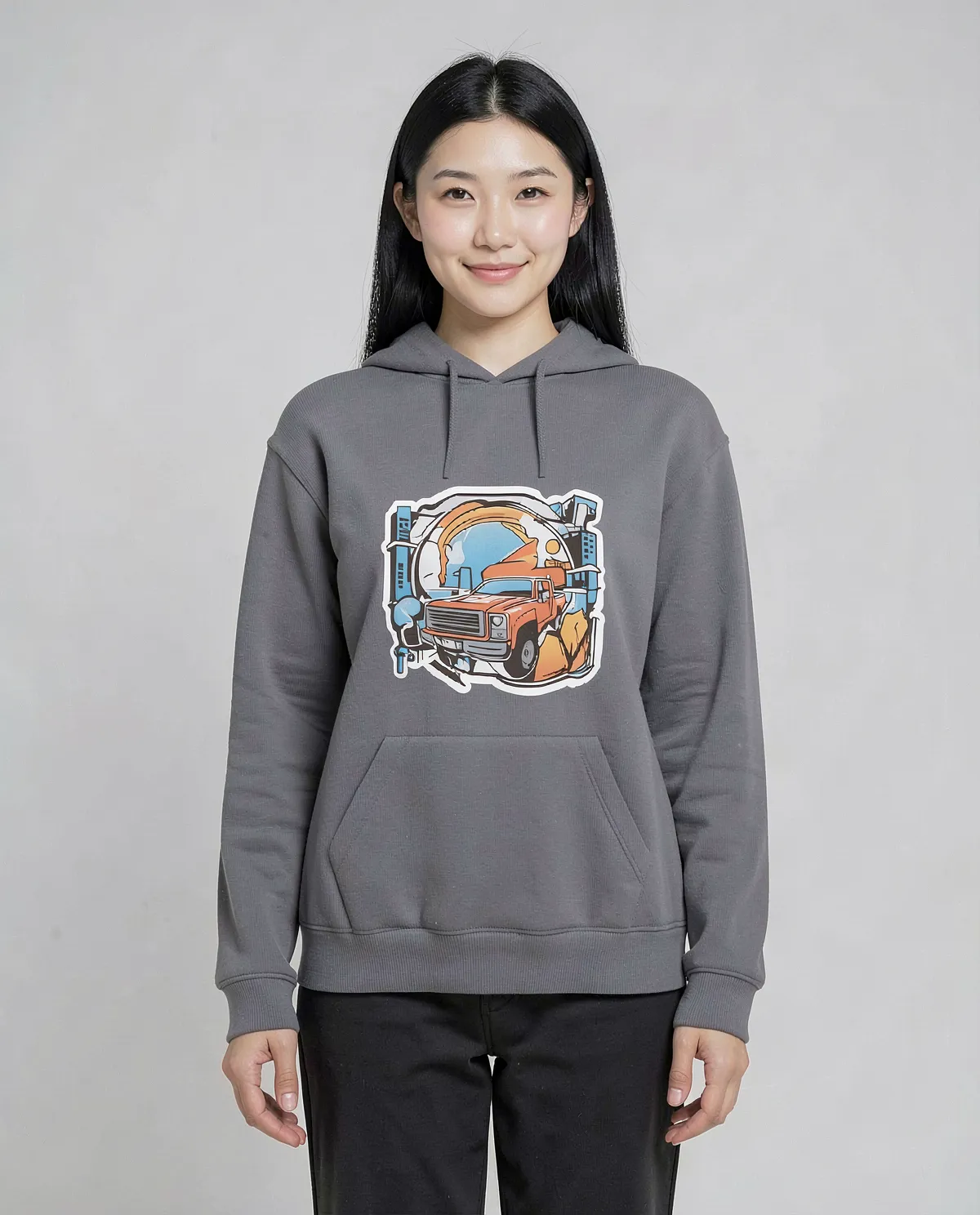 Grey Brushed Sweatshirt – 100% Organic Cotton