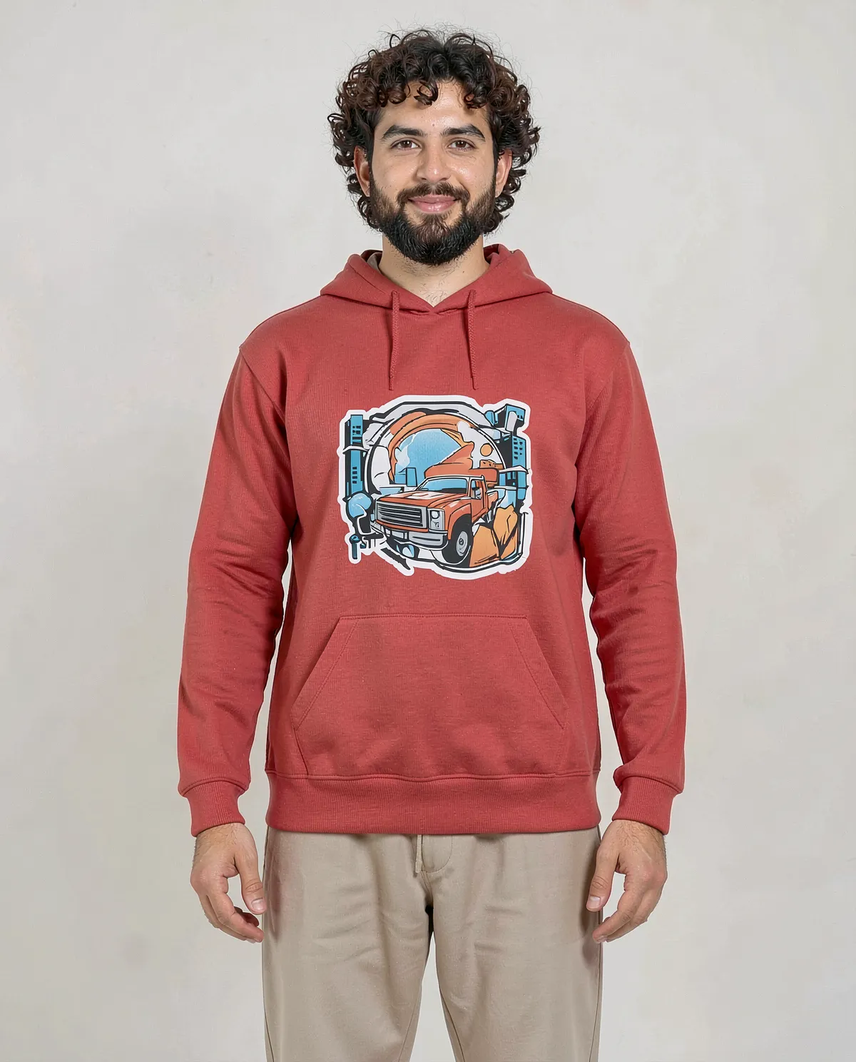 Red Brushed Organic Sweatshirt