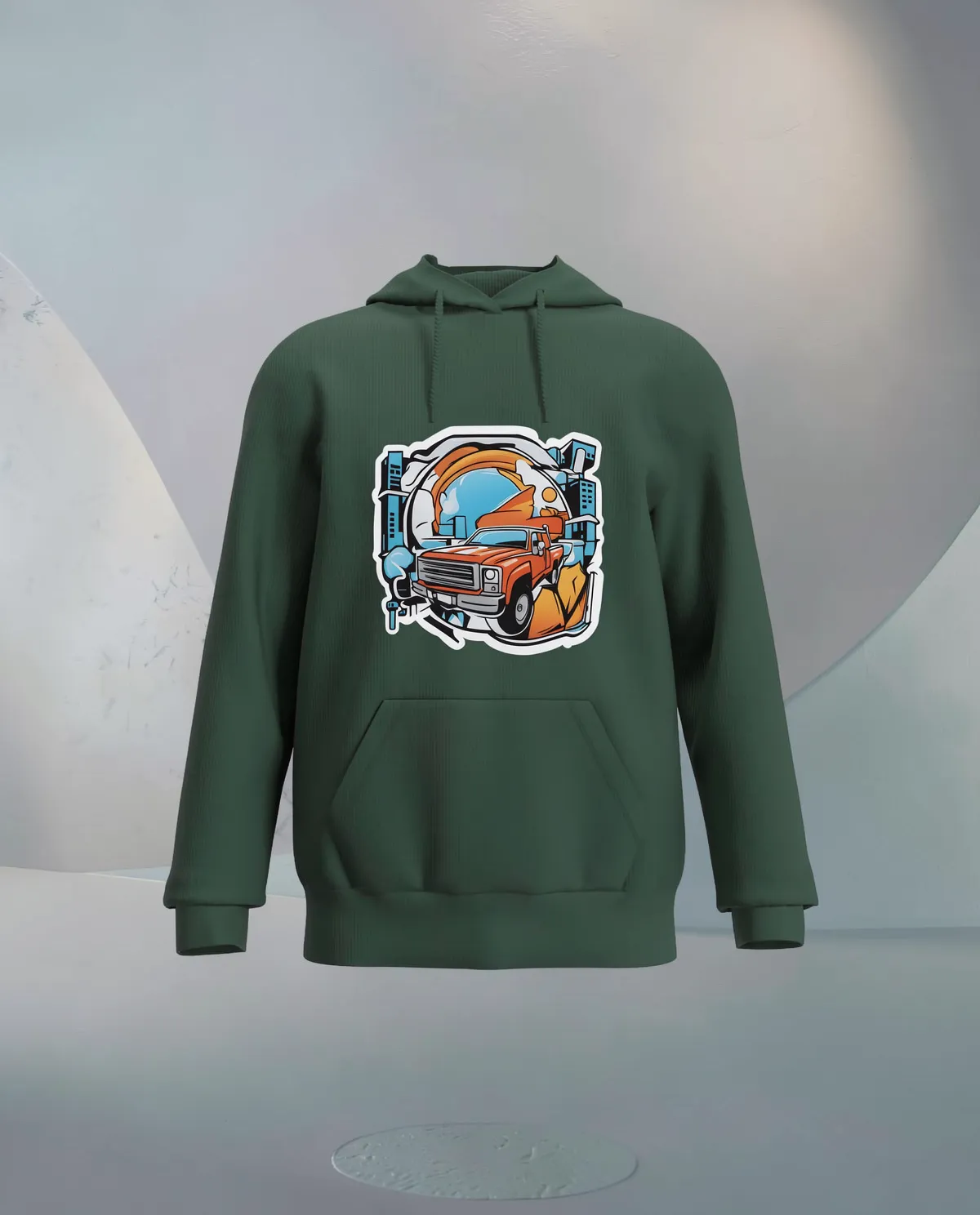 Green Eco Sustainable Sweatshirt with Brushed Fabric 59