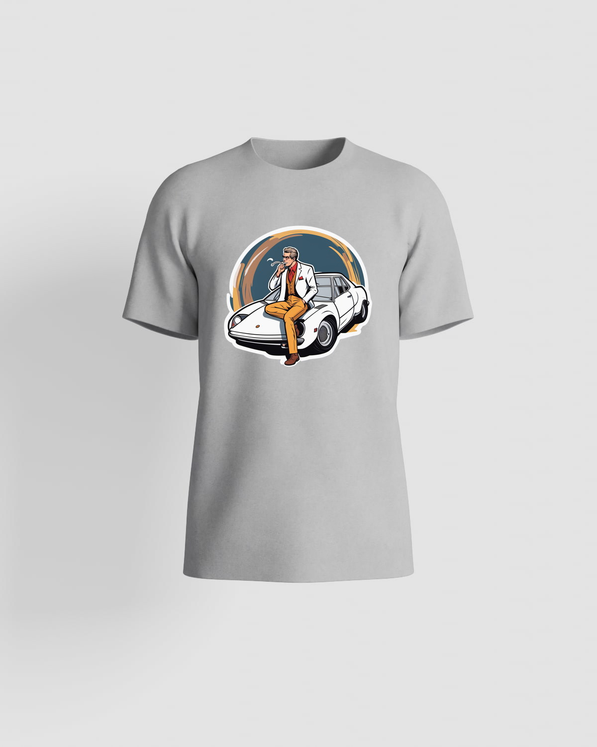Grey Eco-Friendly T-Shirt with Minimalist Graphic Print 59