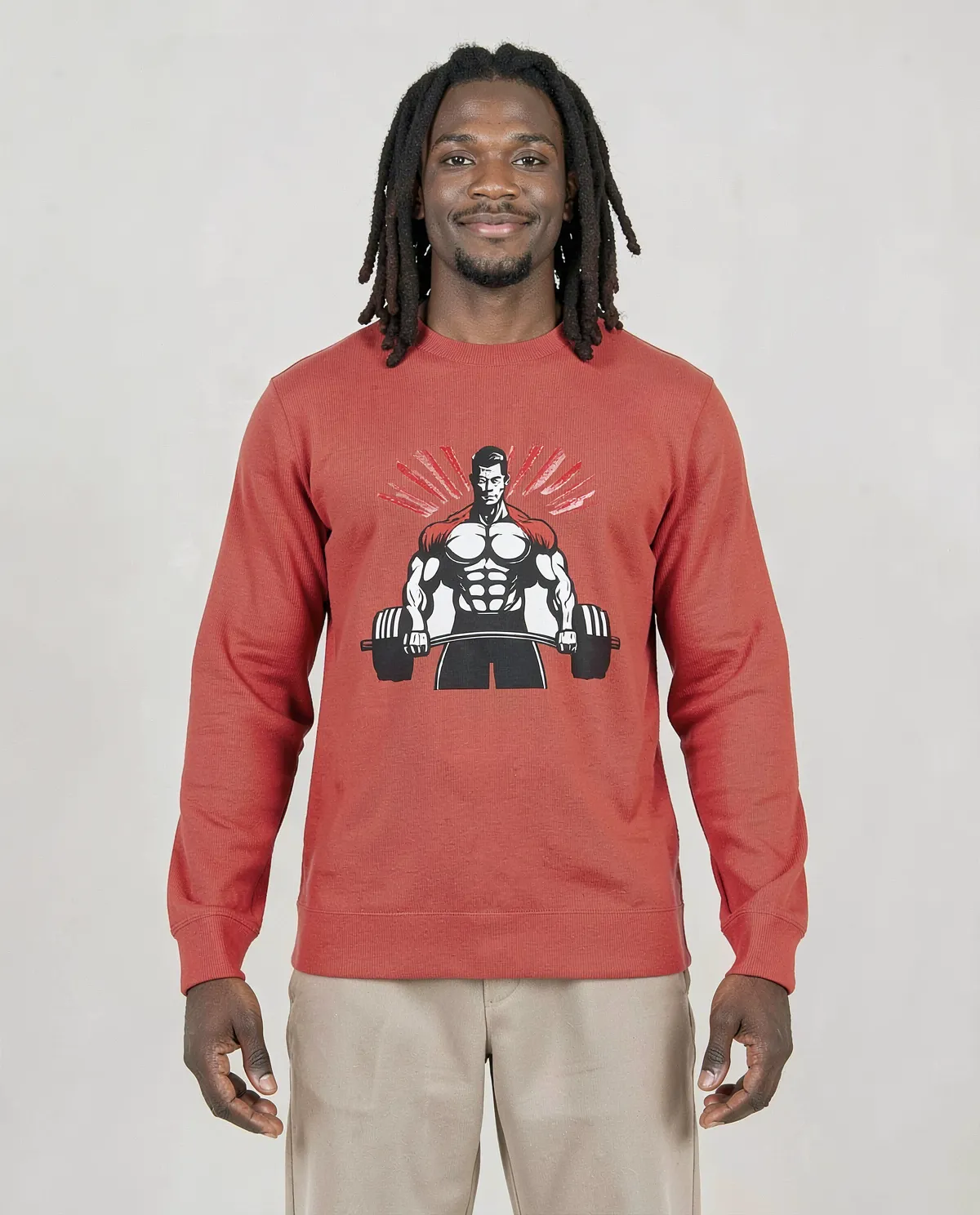 Red Brushed Organic Sweatshirt 0