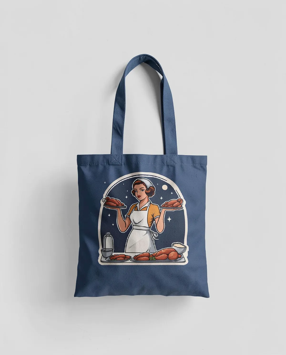 Tote Bag Navy with Smooth Ironed Surface 0
