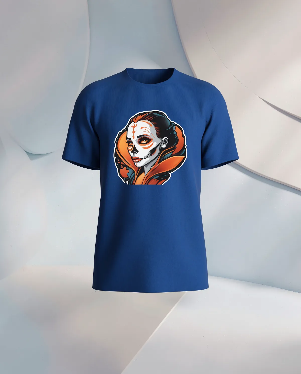 Blue T-Shirt Custom Print Ready 59