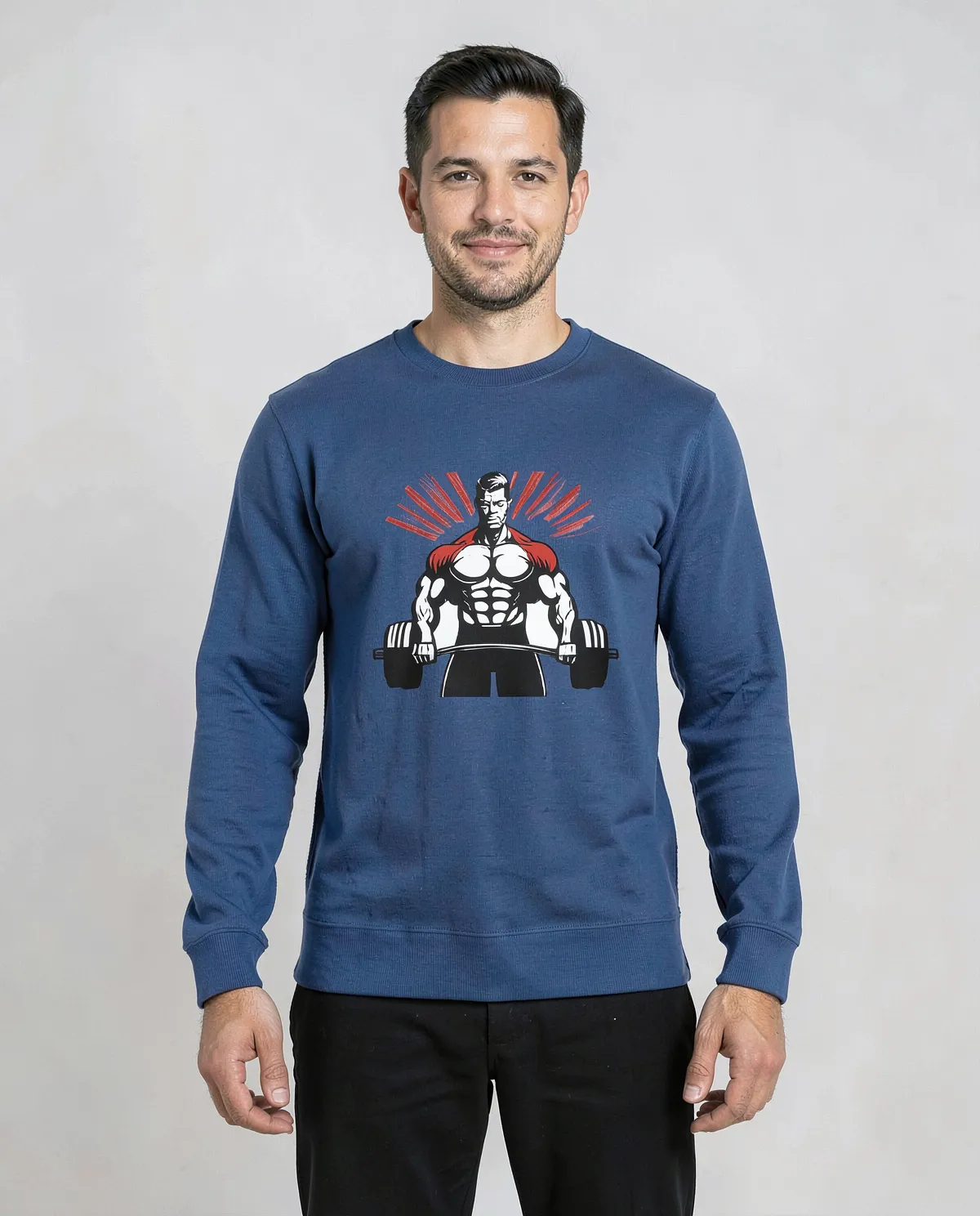 Blue Brushed Organic Cotton Sweatshirt 0
