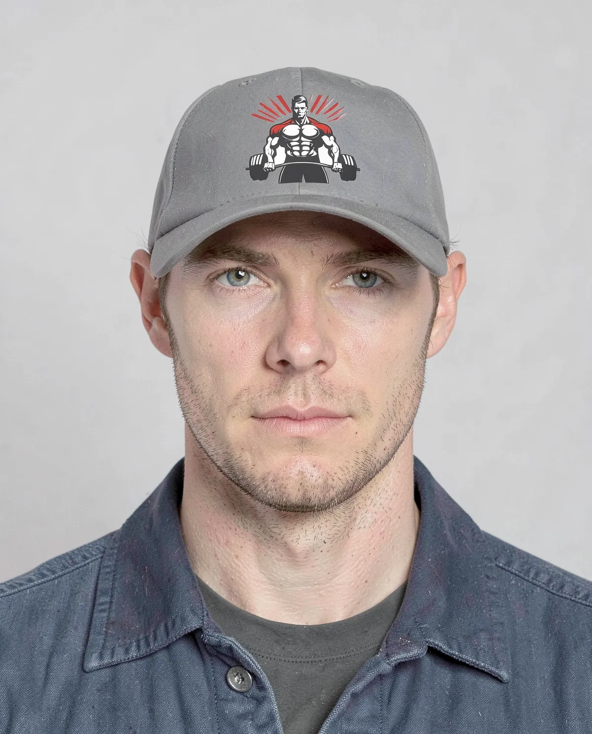 Grey 5-Panel Cap with Velcro Closure 0