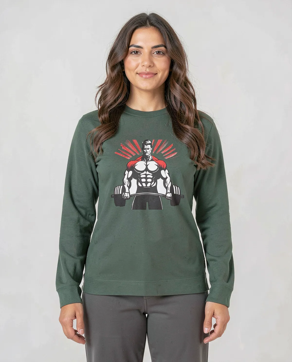 Green Brushed Eco‑Sustainable Sweatshirt 0