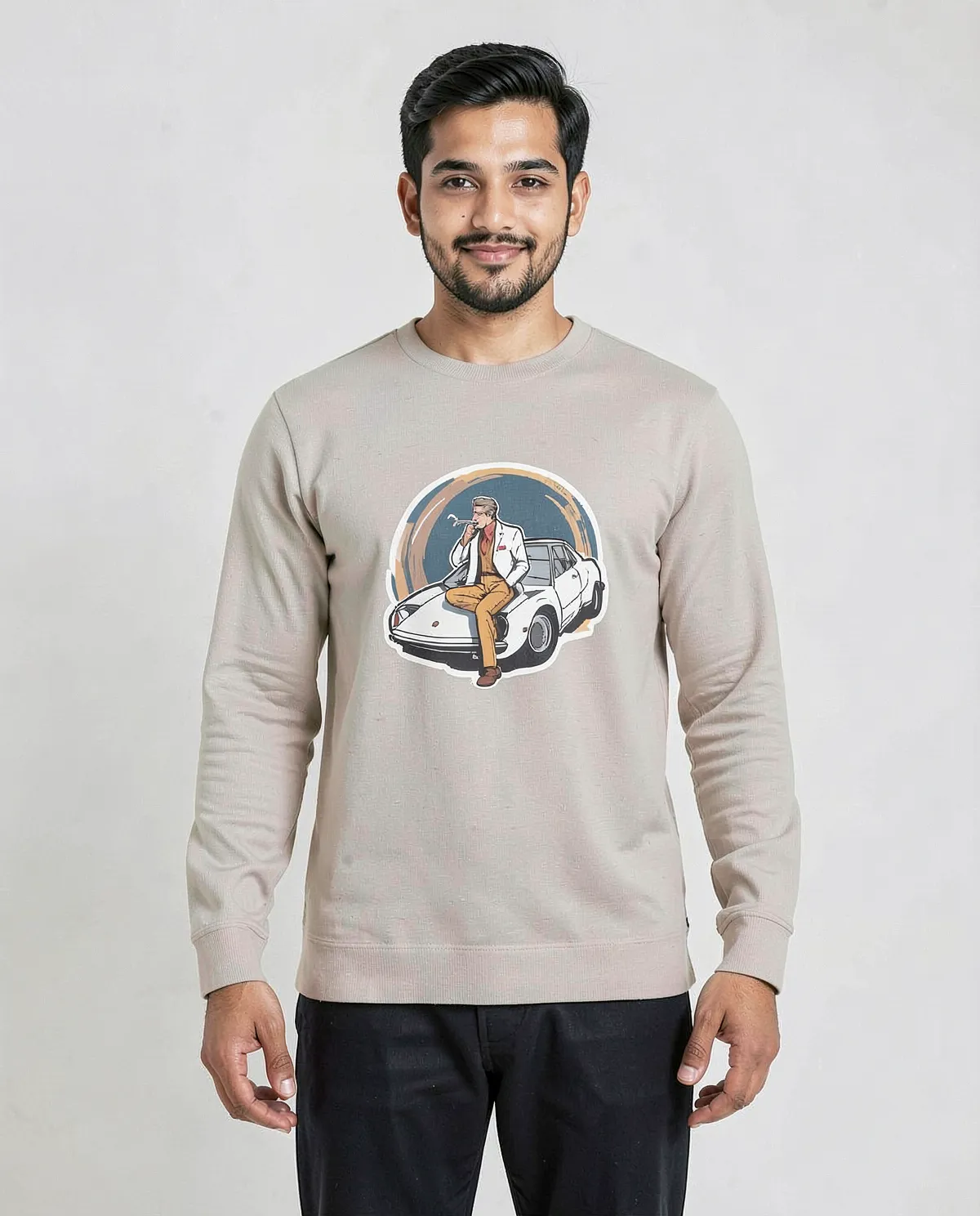 Cream Brushed Organic Sweatshirt