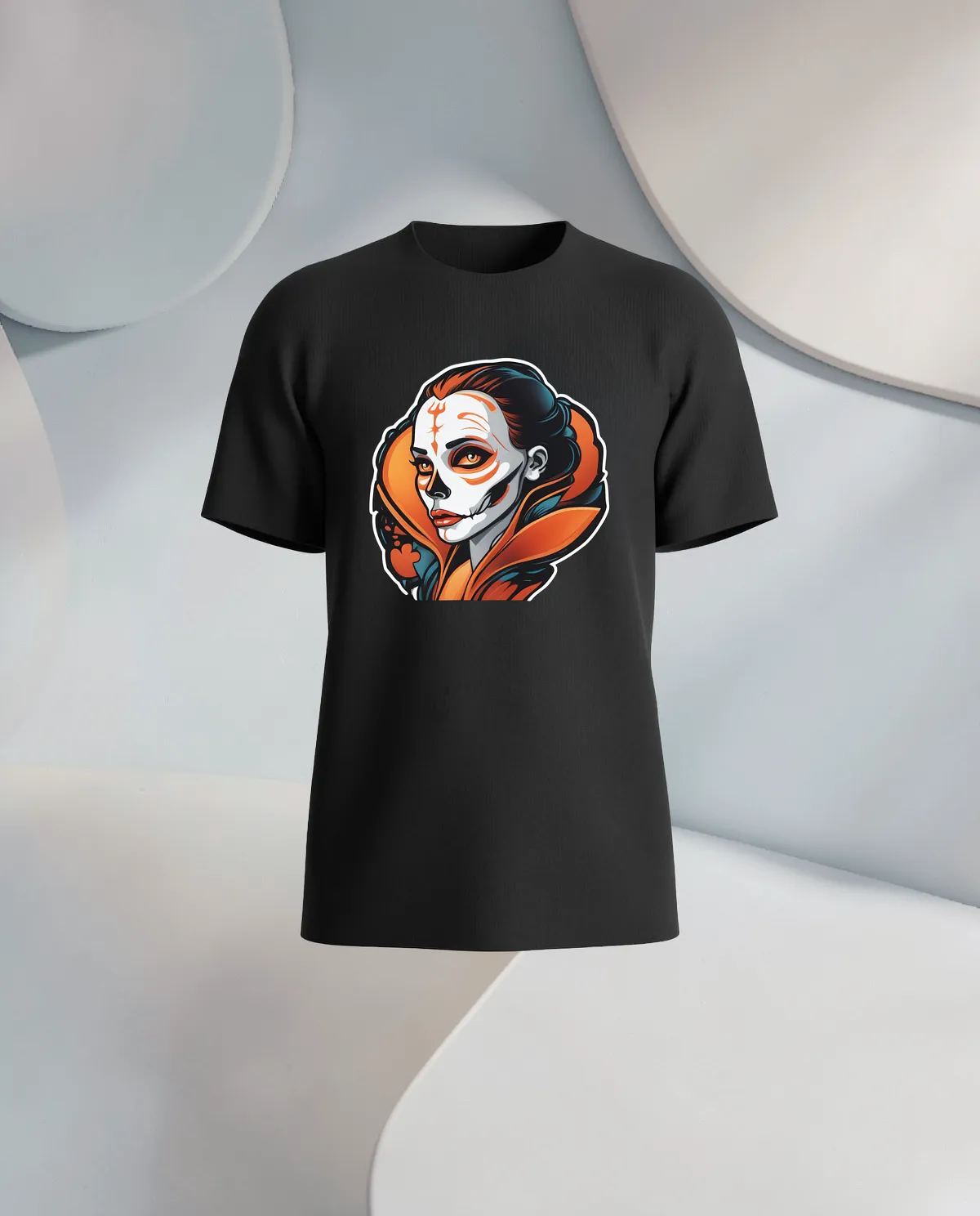Black T-Shirt with Unique Urban Pattern 59
