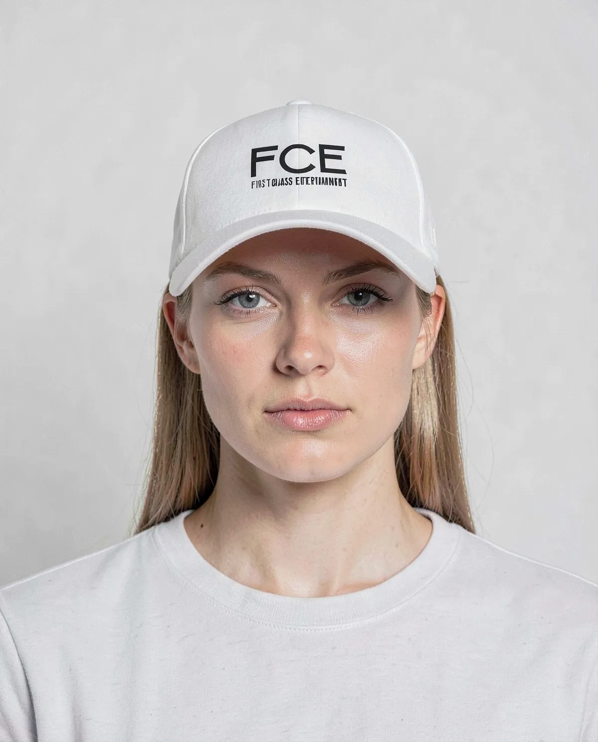 White 5-Panel Cotton Cap with Velcro Closure 0