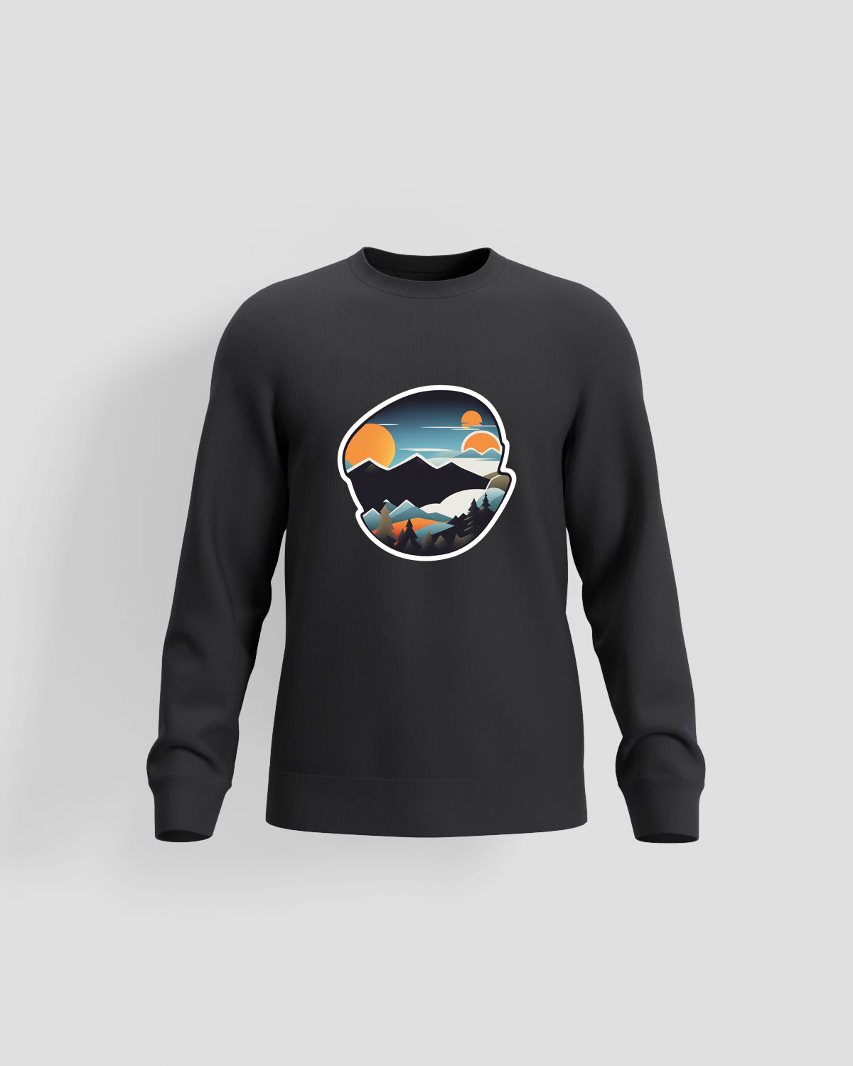 Black Unisex Cotton Sweatshirt – Durable, Print‑Ready Comfort 59