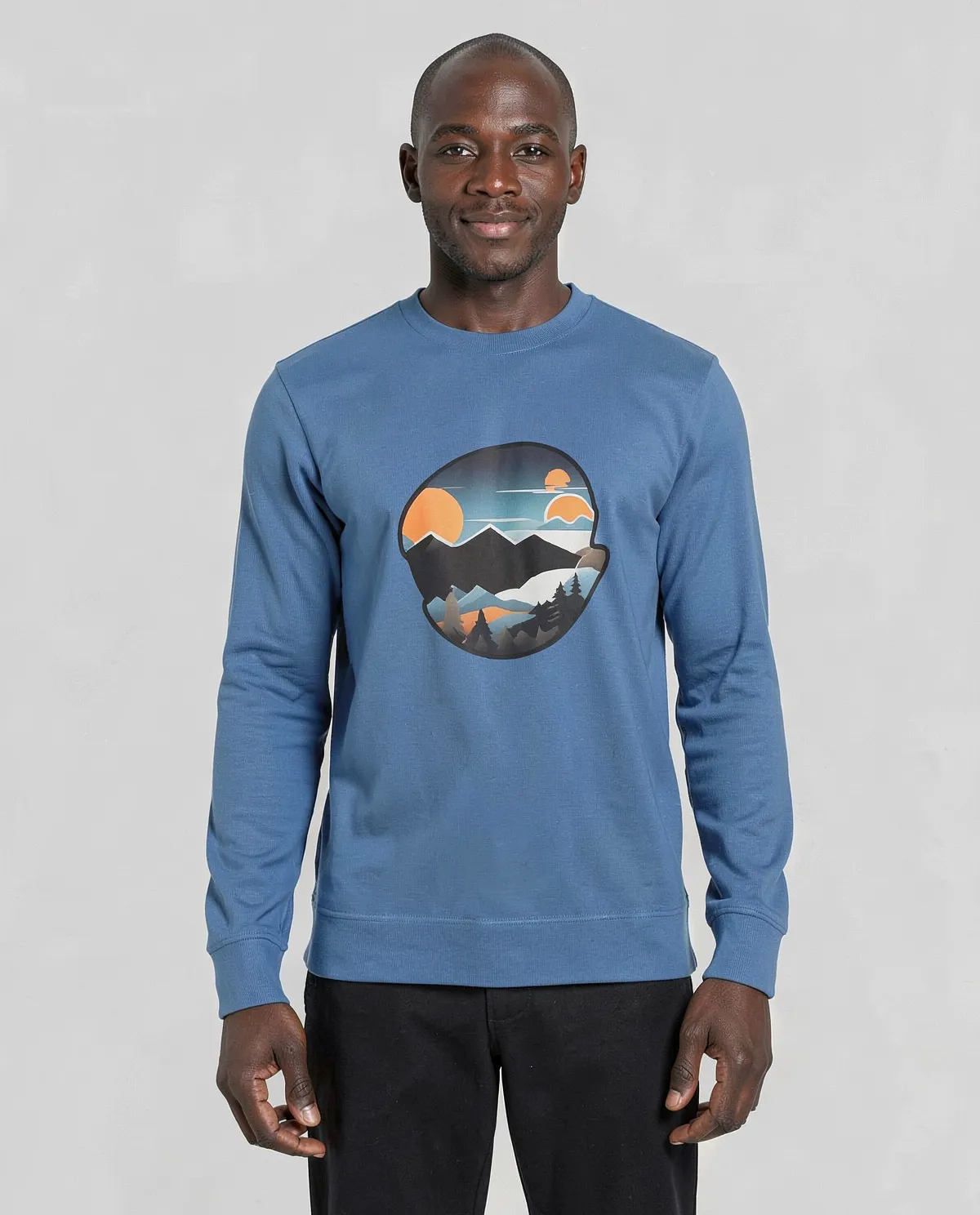 Blue Brushed Organic Cotton Sweatshirt