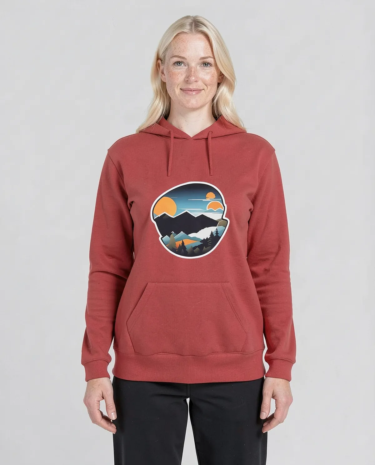 Red Brushed Organic Sweatshirt 0