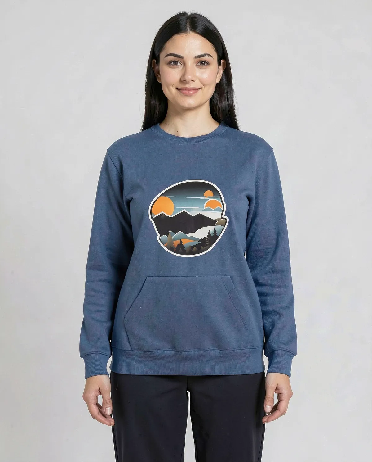 Blue Brushed Organic Sweatshirt