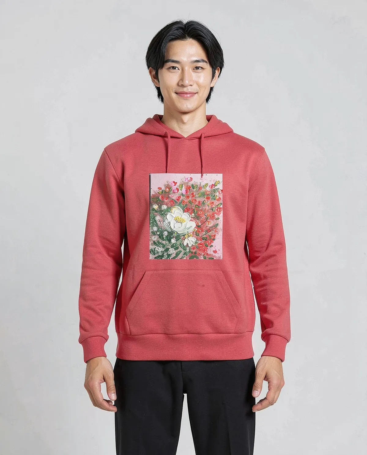 Red Brushed Organic Sweatshirt 0