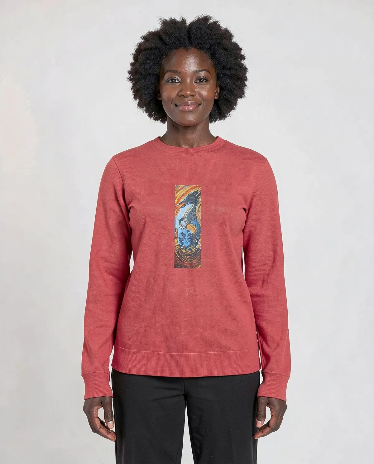 Red Brushed Organic Sweatshirt 0