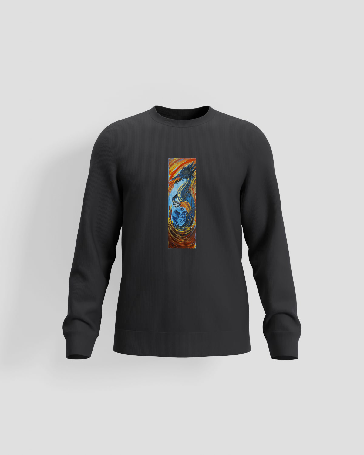 Black Unisex Sweatshirt with Set-In Sleeves 59