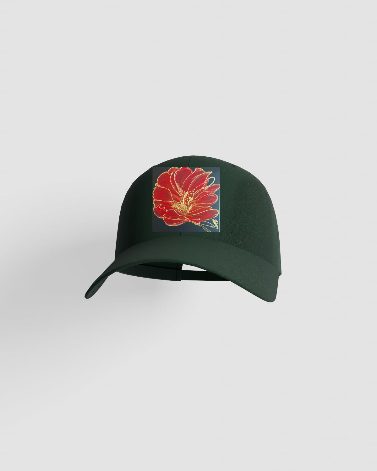 Green 5-Panel Cotton Cap with Velcro Closure 59