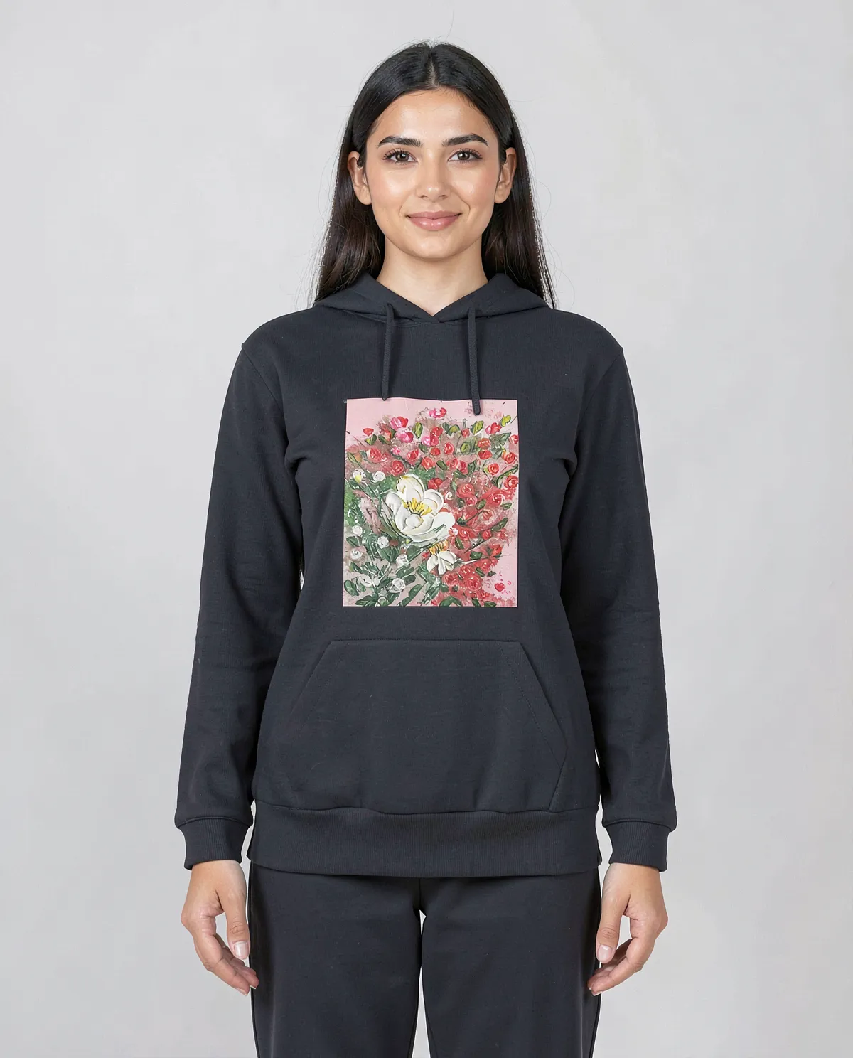 Black Unisex Sweatshirt with Set-In Sleeves 0