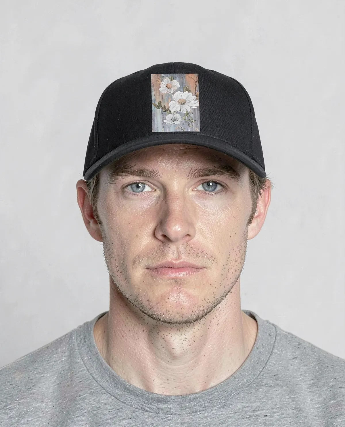 Black Classic 5-Panel Cotton Cap with Velcro 0