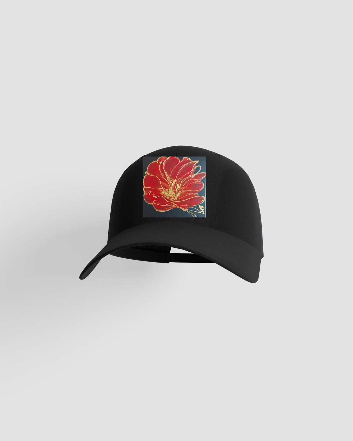 Black 5-Panel Cotton Cap with Velcro Closure 59