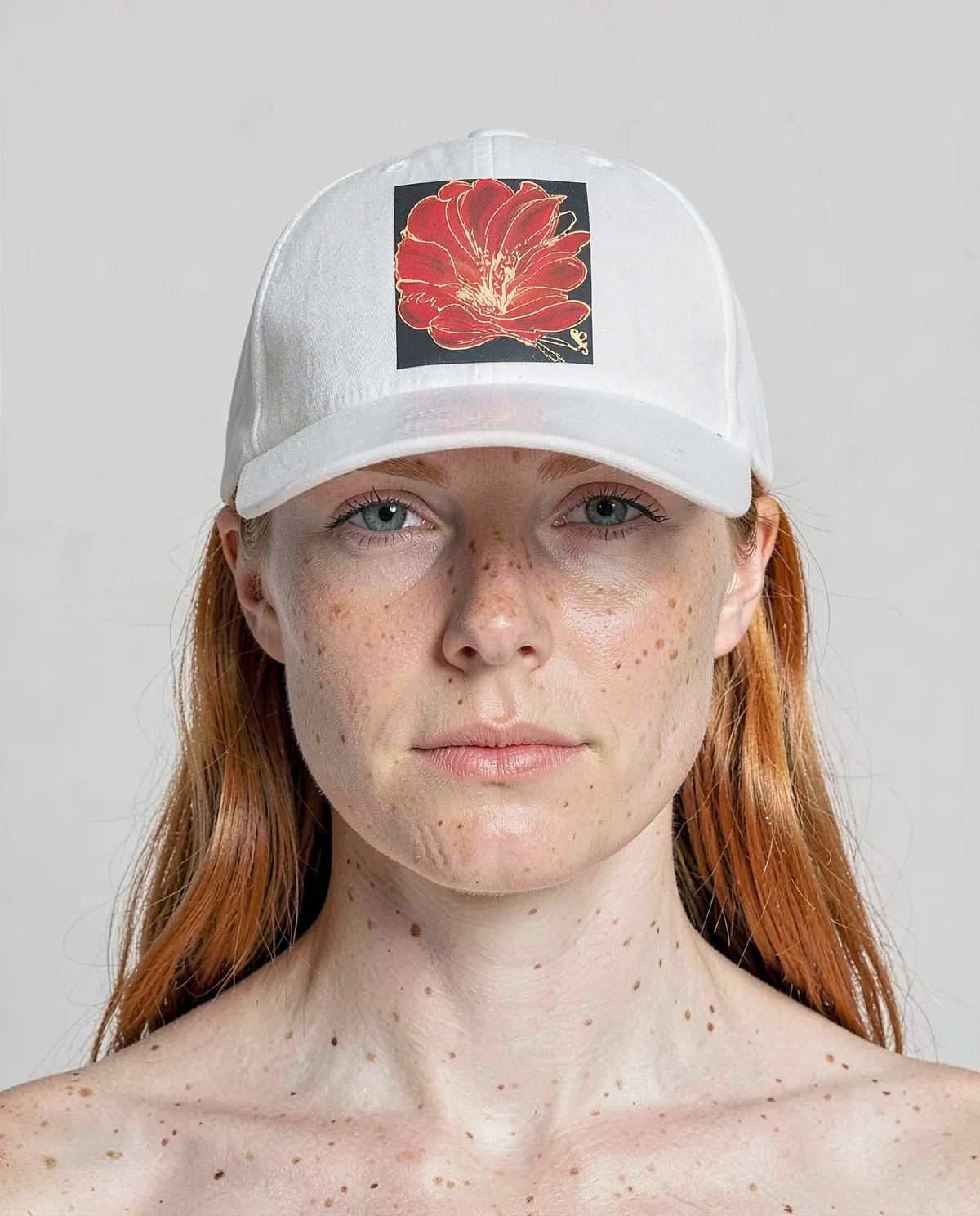 White Cotton Cap with Velcro Closure 0