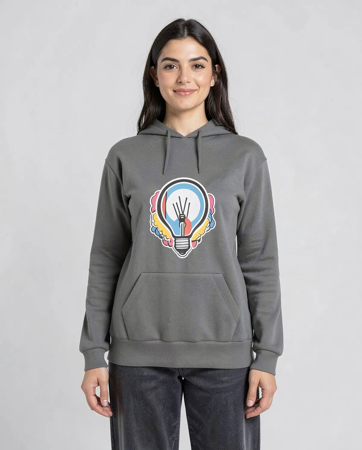 Grey Premium Organic Cotton Sweatshirt with Brushed Fabric 0