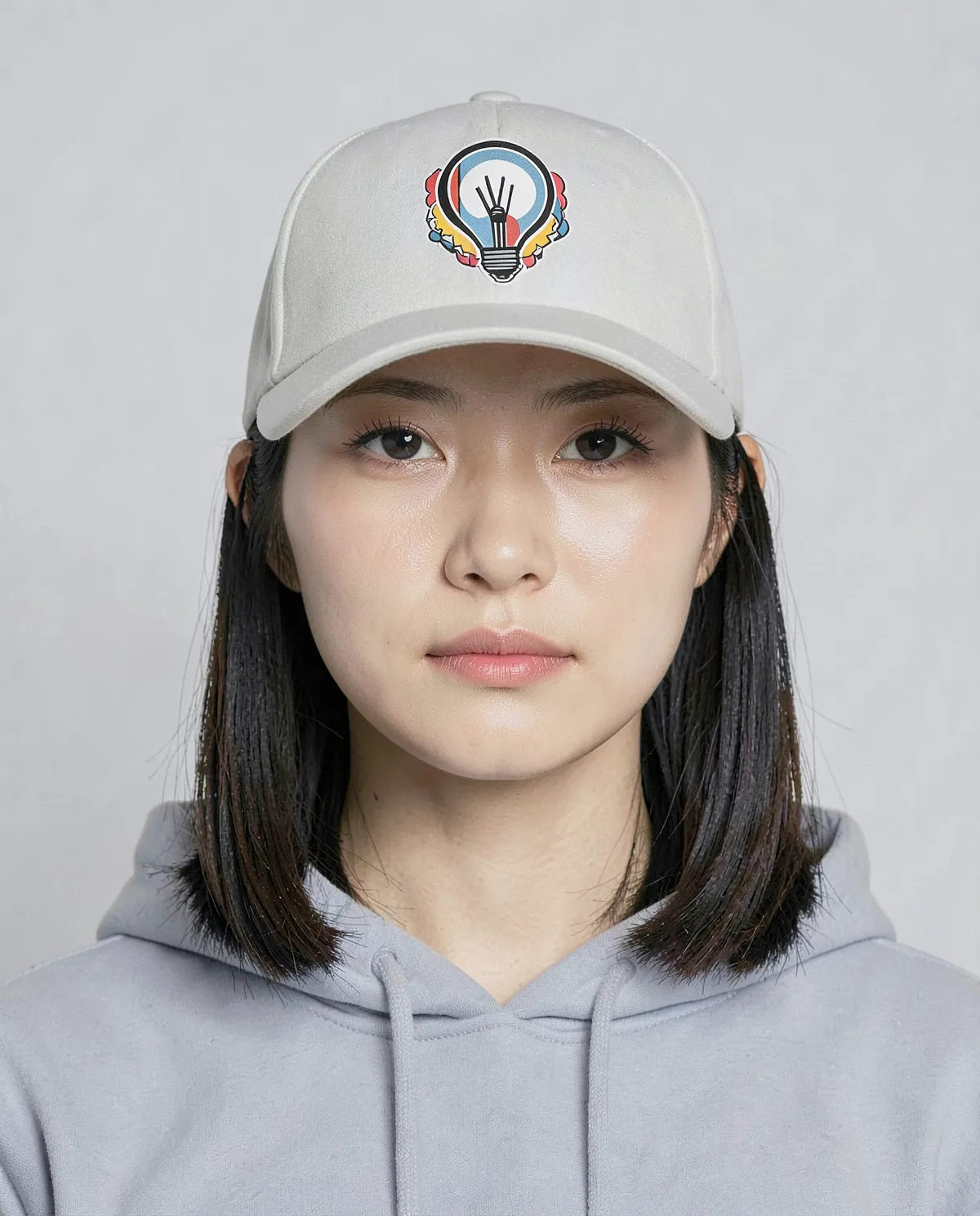White 5-Panel Cotton Cap with Velcro Closure 0