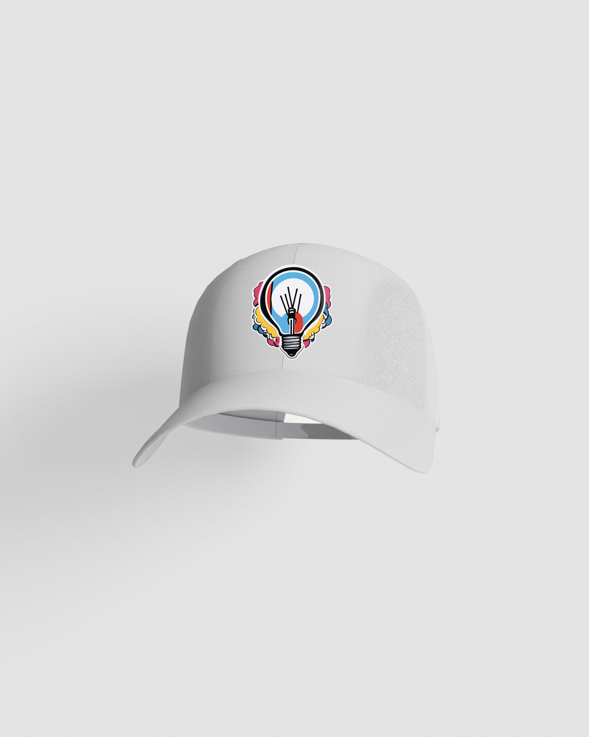 White 5-Panel Cotton Cap with Velcro Closure 59