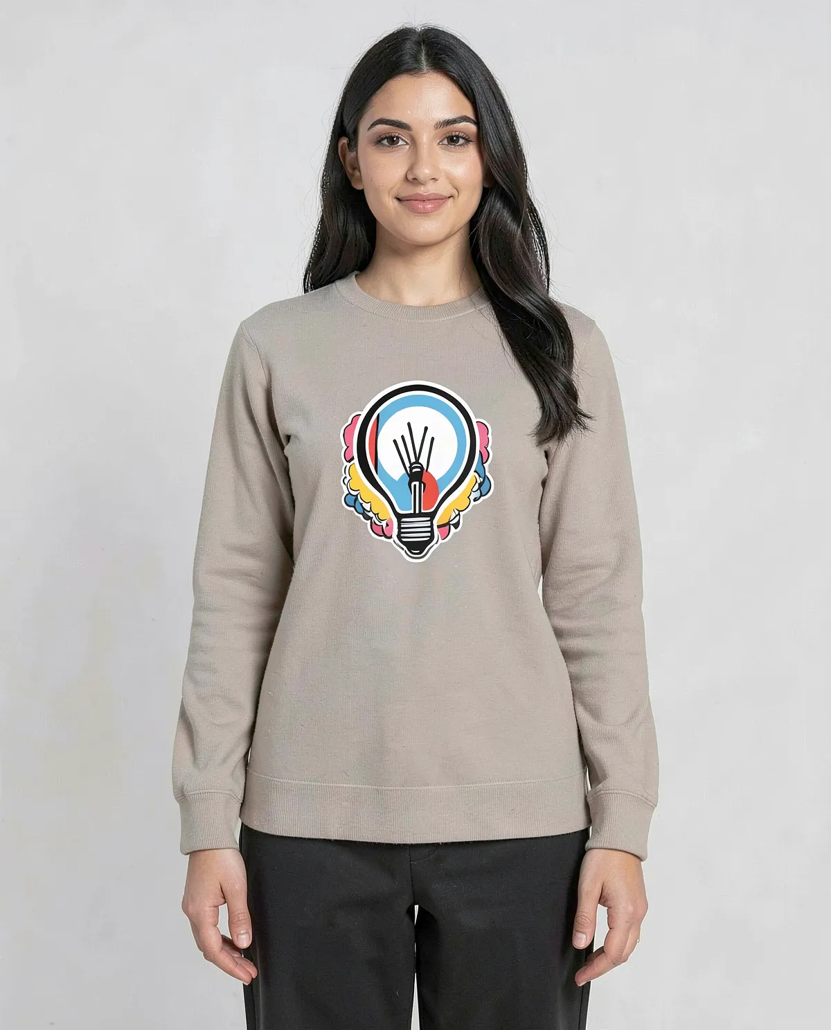 Cream Premium Sweatshirt Brushed Organic Cotton Comfort 0