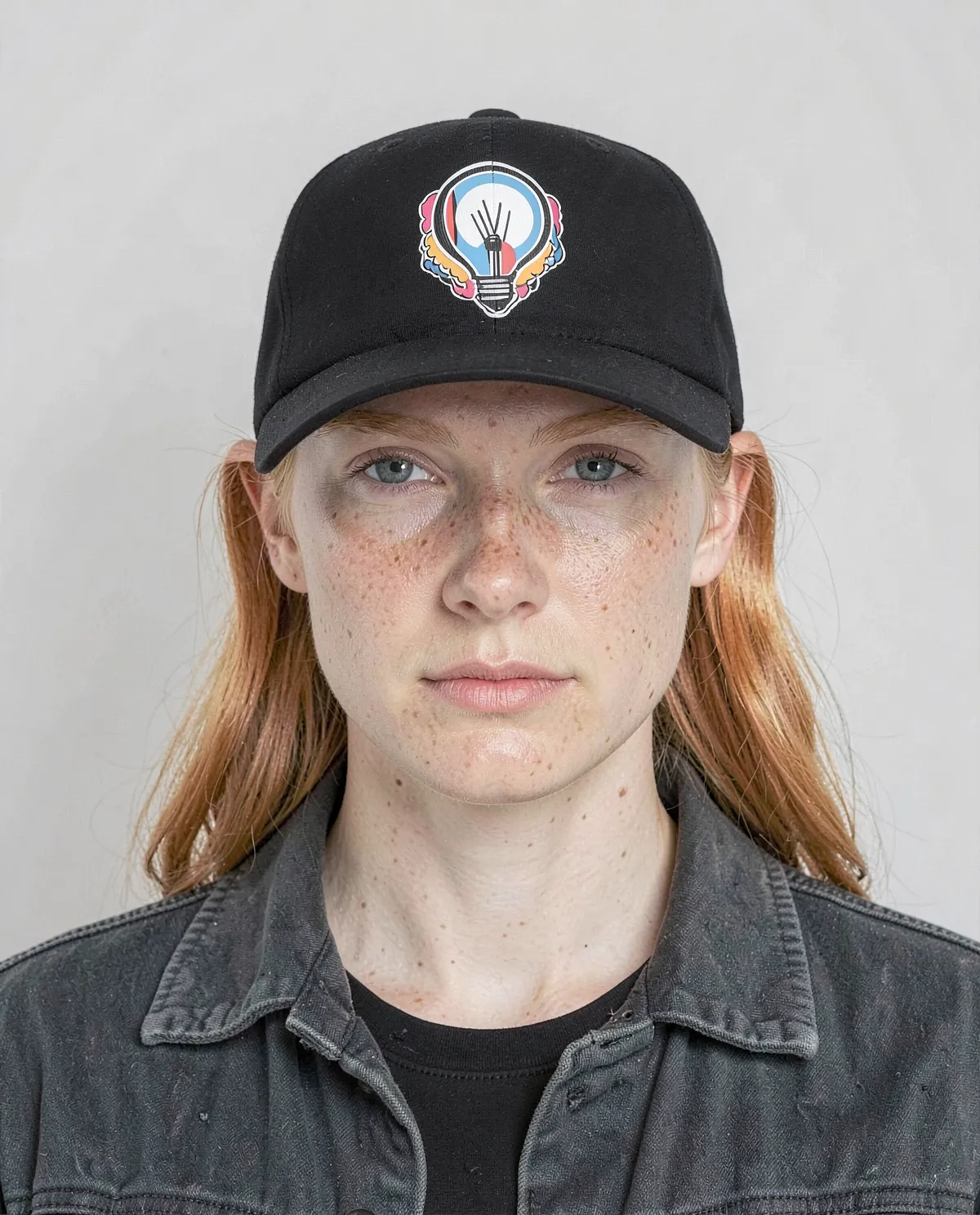 Black Cap with Adjustable Velcro Closure